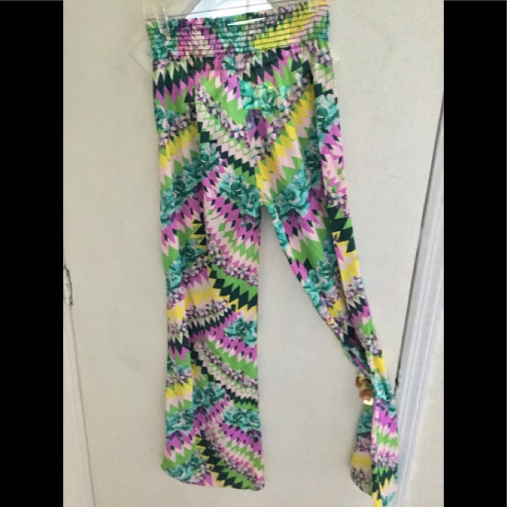 Floral elastic waist Palazzo pants
